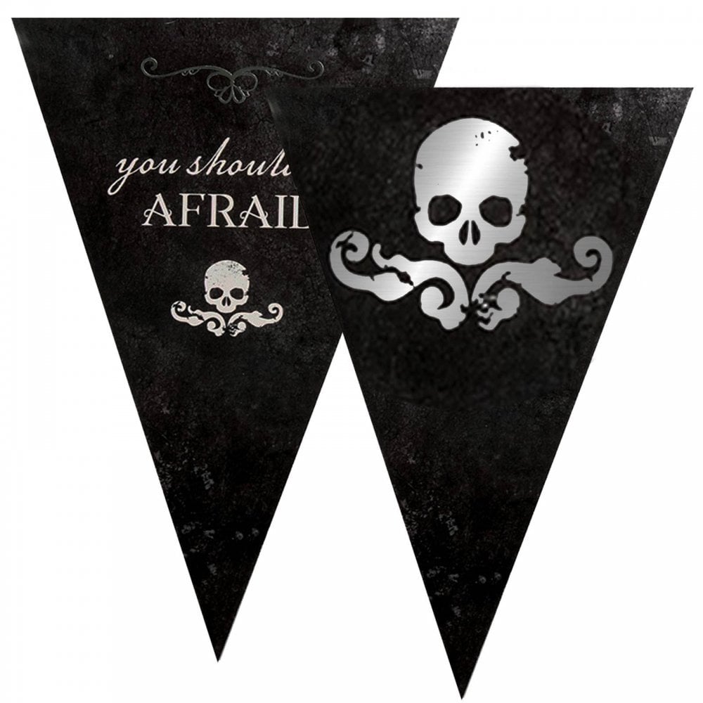 2 Packs Halloween Party 12 Flag Bunting Skulls