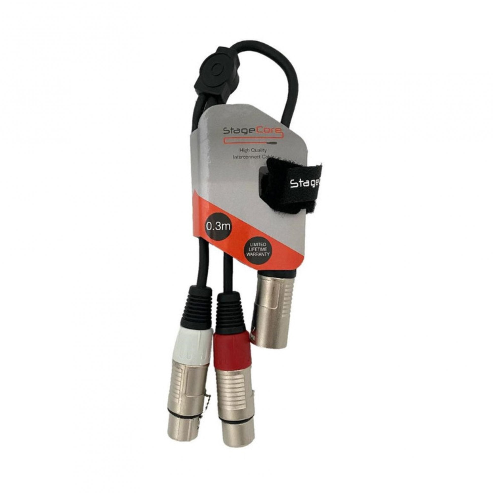 3 Pin 1x Male XLR - 2x Female XLR 0.3m Pro Quality Audio Adaptor Cable