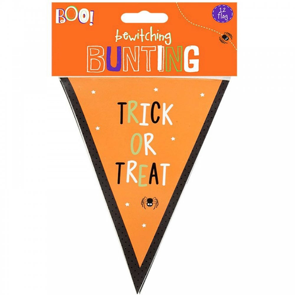 2 Packs Halloween Party 12 Flag Bunting Trick and Treat