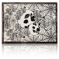 Halloween Black Lace Tablecloth Skulls and Roses
