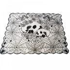 Halloween Black Lace Tablecloth Skulls and Roses