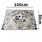 Halloween Black Lace Tablecloth Skulls and Roses