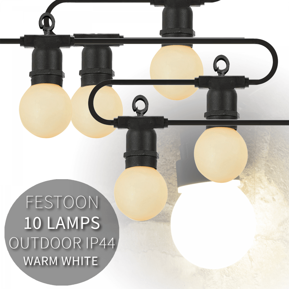 10 LED Golf Ball Festoon Lamps Garden String Lights