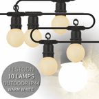 10 LED Golf Ball Festoon Lamps Garden String Lights