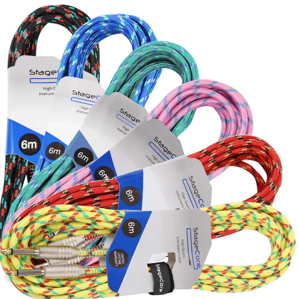 6M Guitar Cable Lead Braided Vintage Tweed Style Electric Bass Acoustic