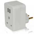 UK to Europe Travel Adaptor with Twin USB