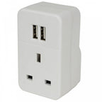 UK to Europe Travel Adaptor with Twin USB