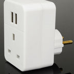 UK to Europe Travel Adaptor with Twin USB