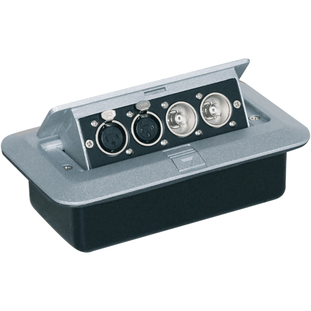 AV Pop Up Box Combination Plate XLR BNC
