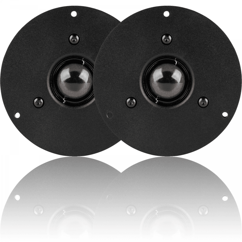 Pair of Circular 1"" Silk Dome Tweeter 40w RMS 80w Peak