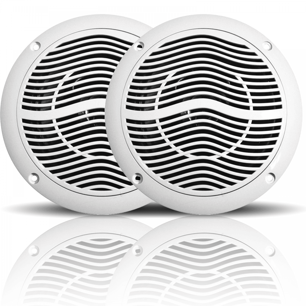 Pair Of E-audio 80w Round Ceiling Speakers 2 Way Moisture Resistant 8 Ohms
