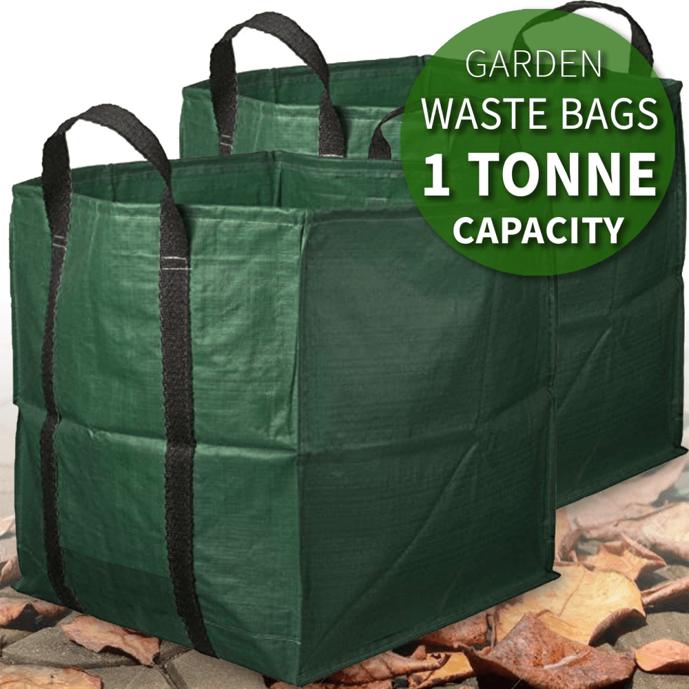 Pair of Large Garden Refuse Bag Green 1 Tonne Capacity