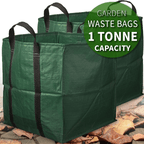 Pair of Large Garden Refuse Bag Green 1 Tonne Capacity