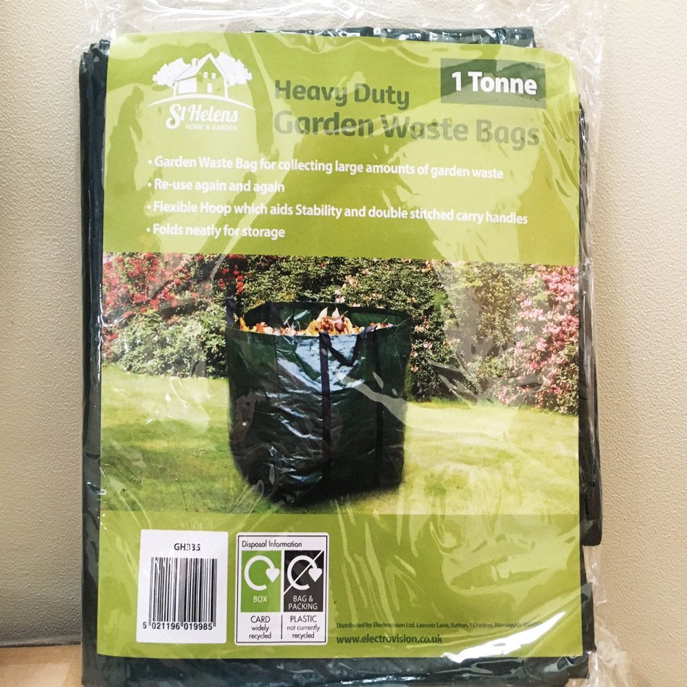 Pair of Large Garden Refuse Bag Green 1 Tonne Capacity