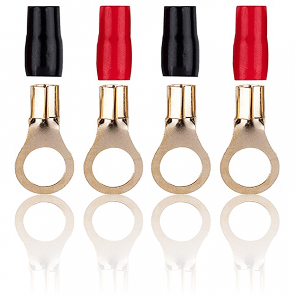 Black Red 5mm Cable 8.5mm Crimp Ring Set of 4