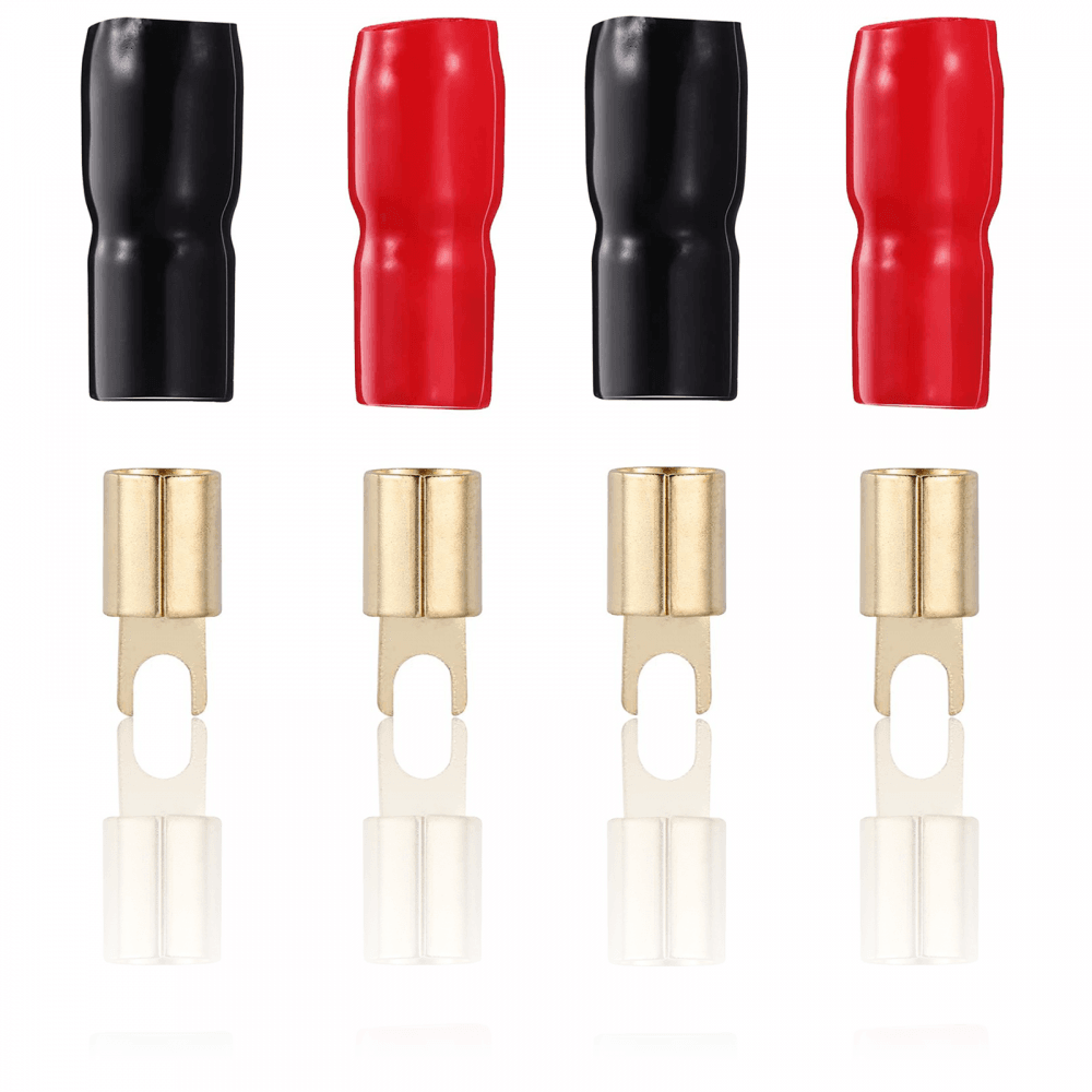 Black Red 5mm Cable 5.5mm Crimp Spade Set of 4