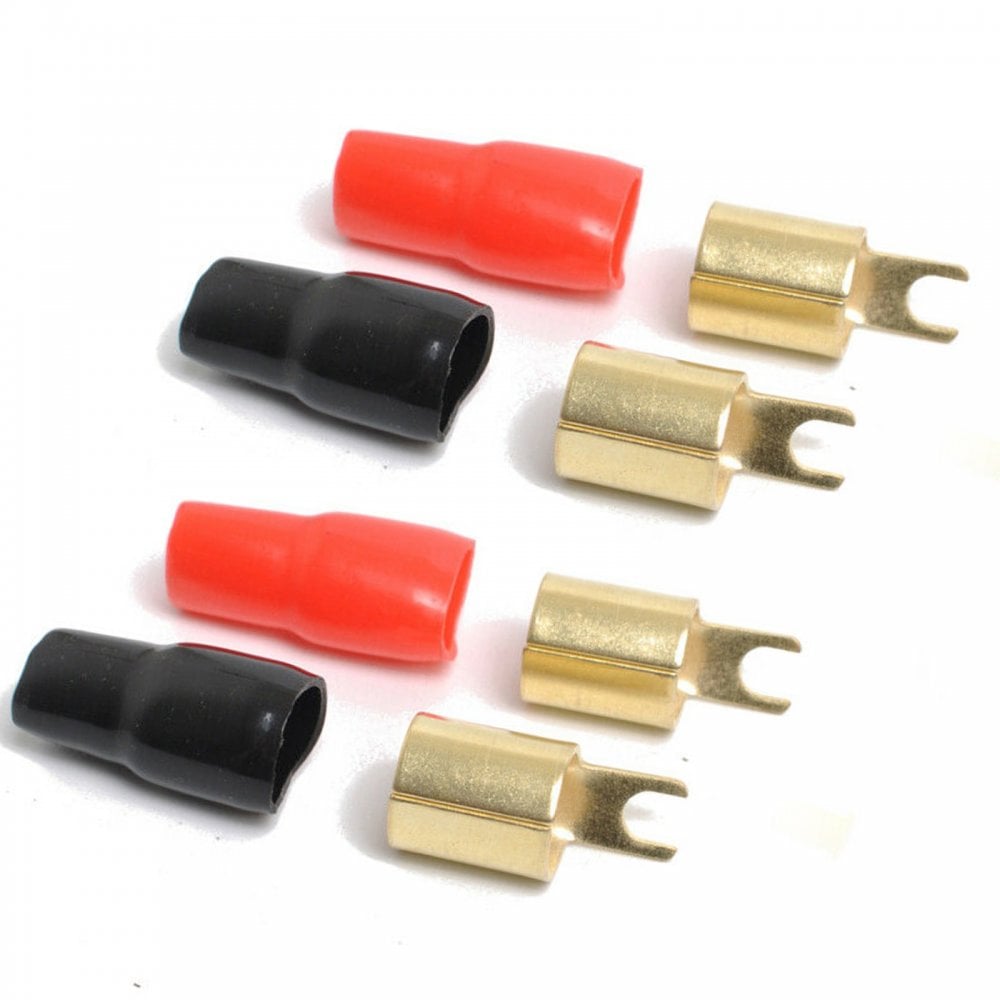 Black Red 5mm Cable 5.5mm Crimp Spade Set of 4