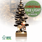 Wooden Christmas Tree LED Light Effect Battery Operated