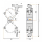 Global Truss Narrow Swivel Coupler 50mm Truss Clamp 100kg Load