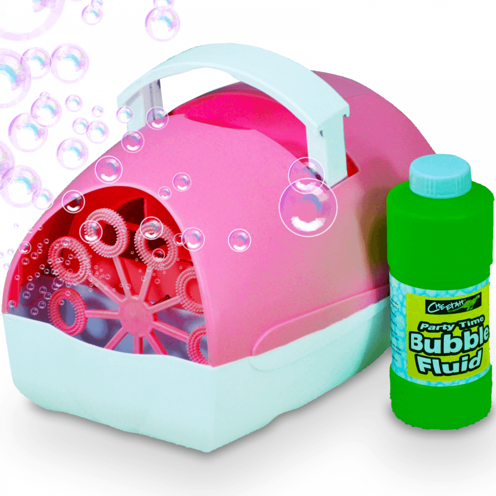 Pink Party Bubble Battery Machine Including Fluid