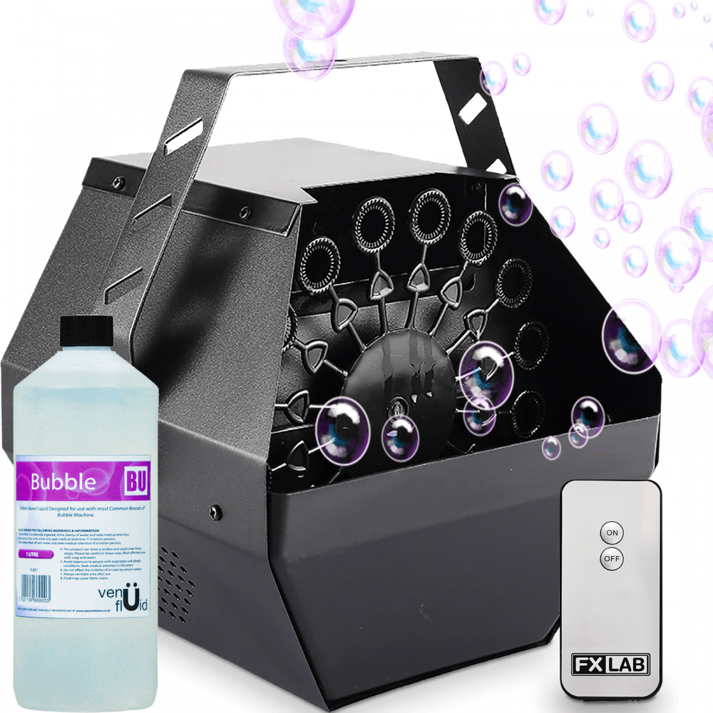 Lightweight Portable Bubble Effect Machine Inc 1L Bubble Fluid