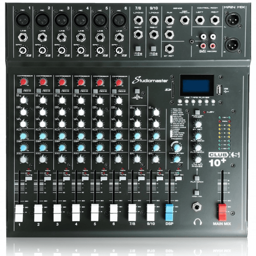 10 Channel Mixer Desk USB SD Recorder - 2020 + Version With Footswitch Socket