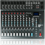 12 Channel Mixer Desk USB SD Recorder - 2020 + Version With Footswitch Socket