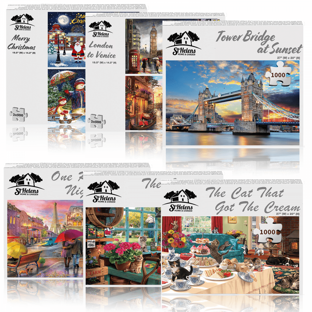 1000 and Twin 500 Piece Jigsaw Puzzles High Quality