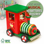 Wooden Christmas Train Music Box
