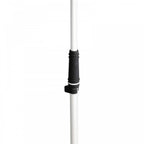 Height Adjustable Straight Microphone Stand Round Base White