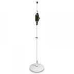 Height Adjustable Straight Microphone Stand Round Base White