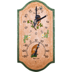Garden Outdoor Owl Design Clock and Thermometer