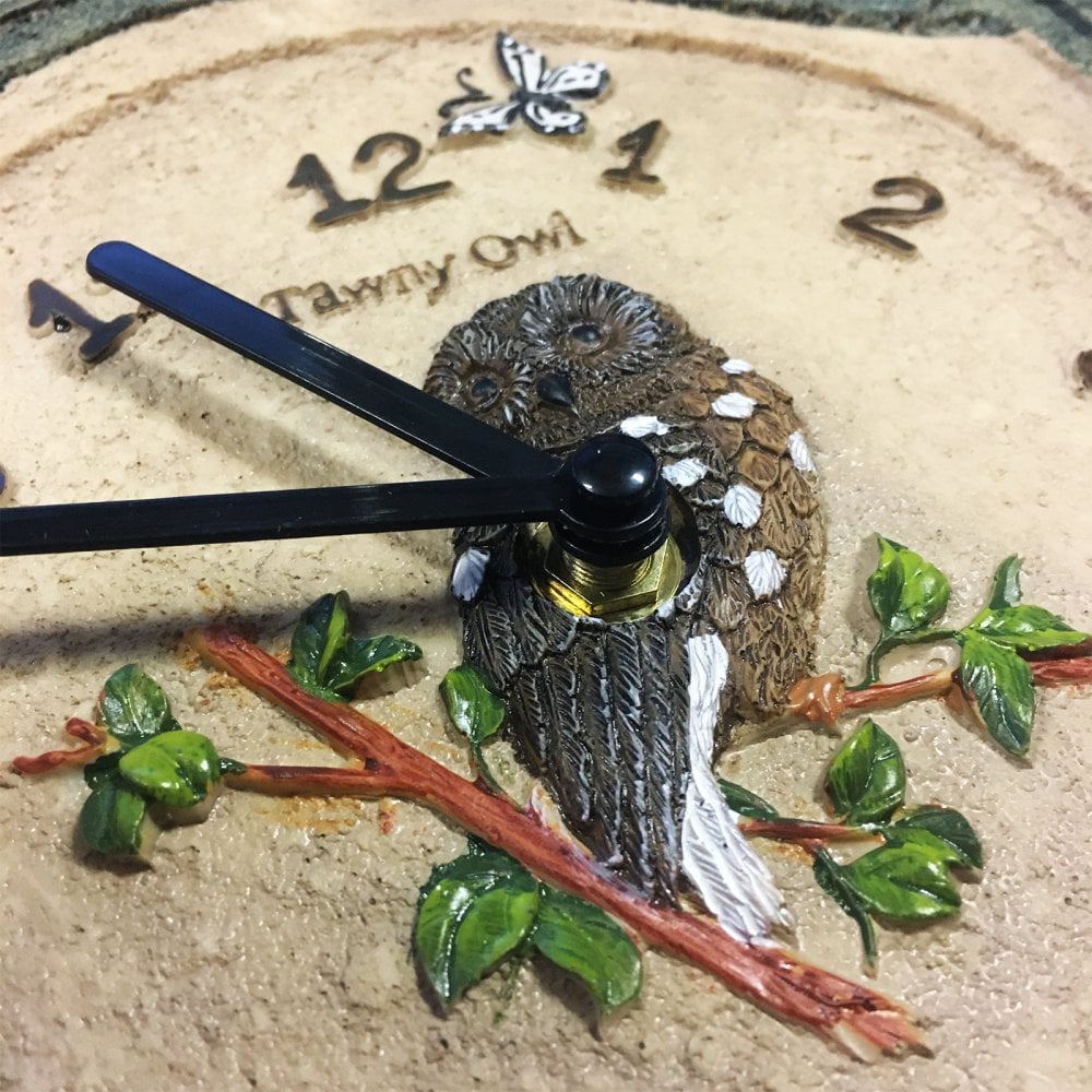 Garden Outdoor Owl Design Clock and Thermometer