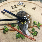 Garden Outdoor Owl Design Clock and Thermometer