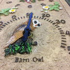 Garden Outdoor Owl Design Clock and Thermometer