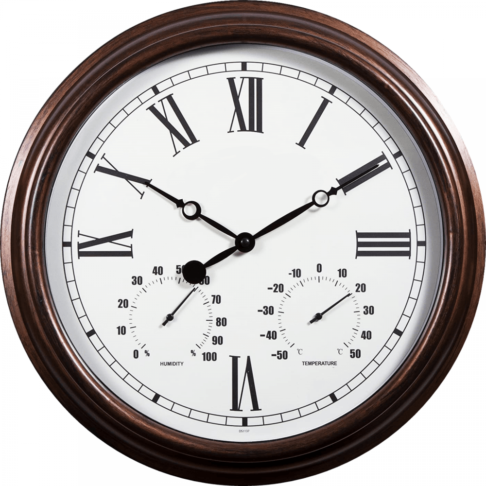 Vintage Design Outdoor Clock with Thermometer and Hygrometer