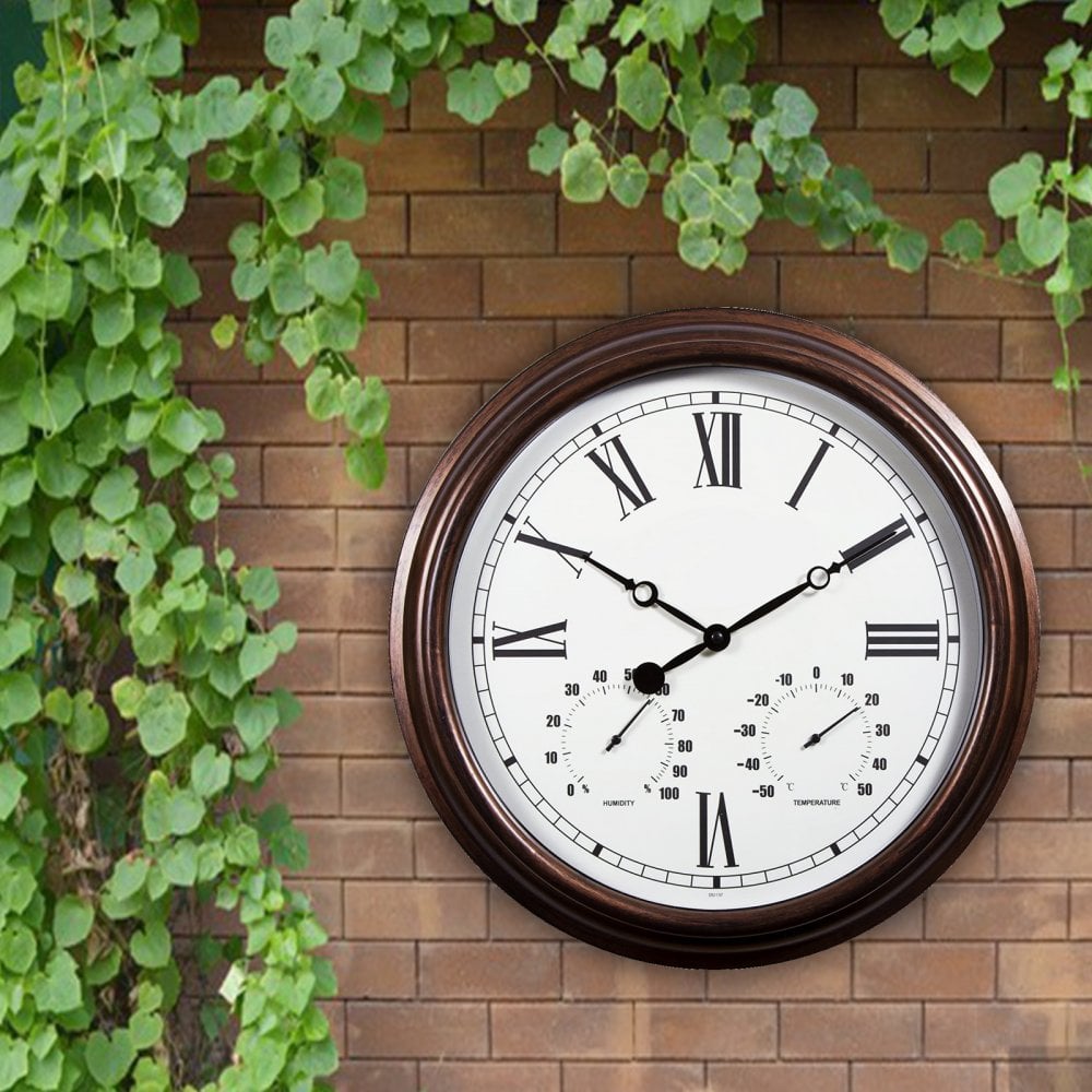Vintage Design Outdoor Clock with Thermometer and Hygrometer