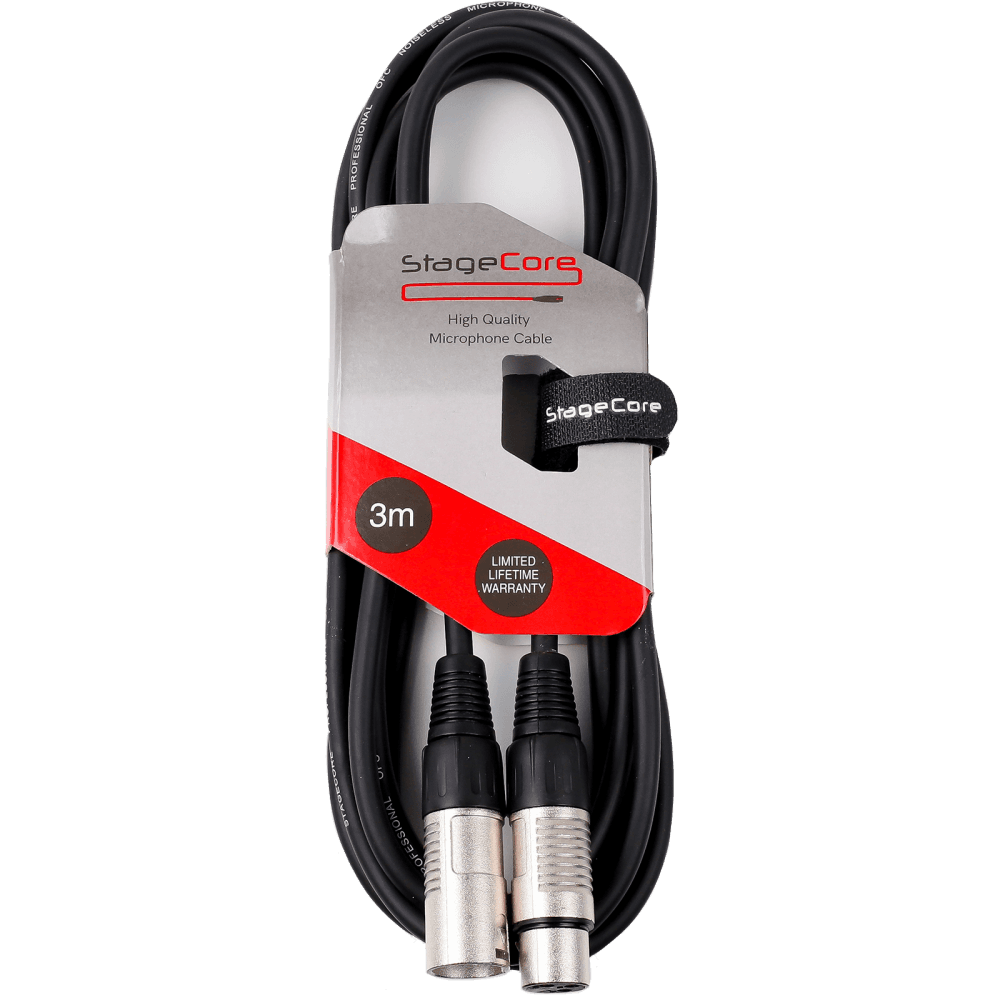Pack of 5 Different Coloured Microphone Audio Leads 3M