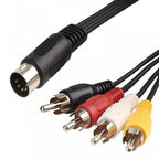 5-Pin Din PLug to 4 x RCA Phono Plugs