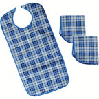 3 Piece Adult Dining Bib Set Velcro fastening Washable