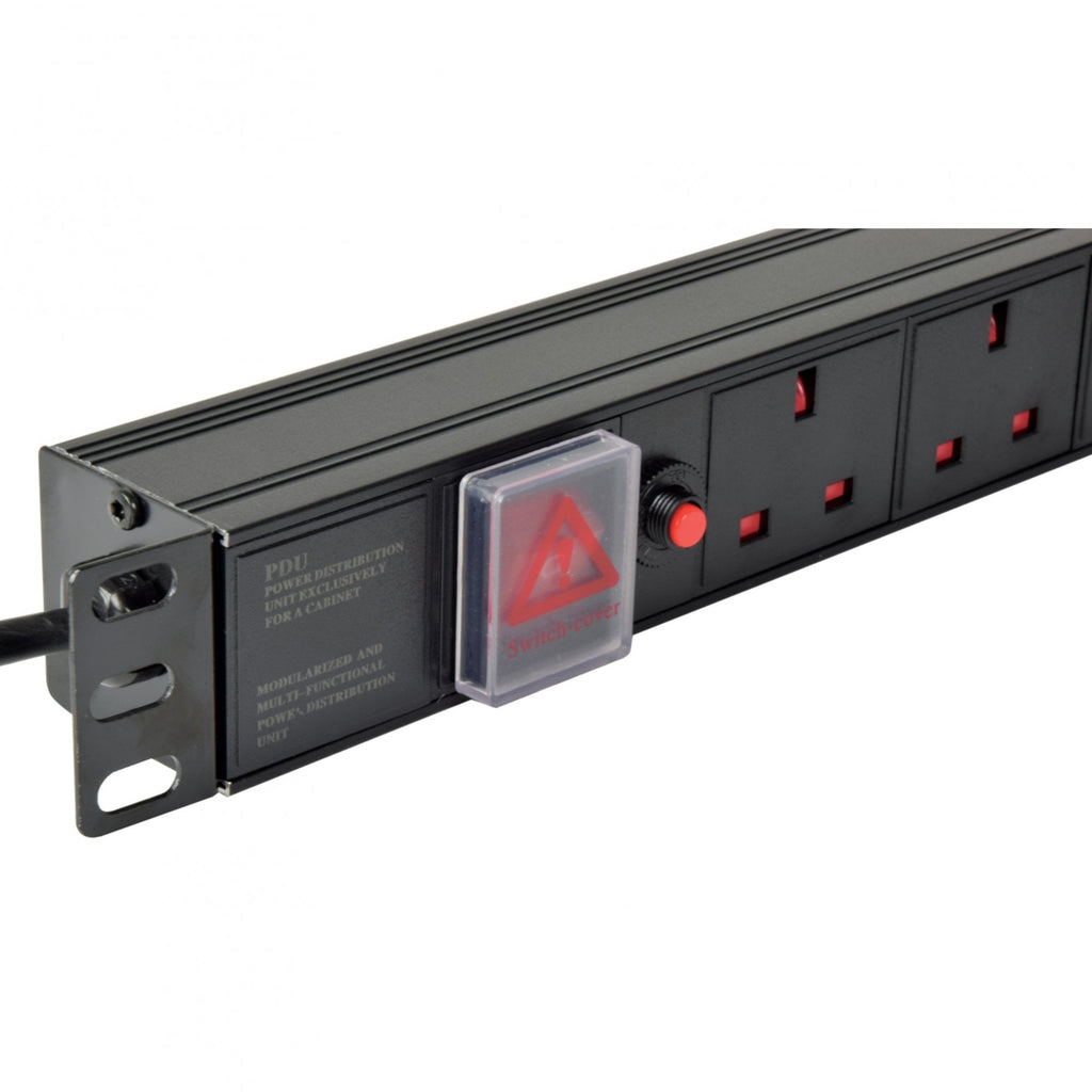 19" Rack 10a PDU with 6 x UK BS1363 Sockets + Reset Button