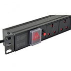 19" Rack 10a PDU with 6 x UK BS1363 Sockets + Reset Button