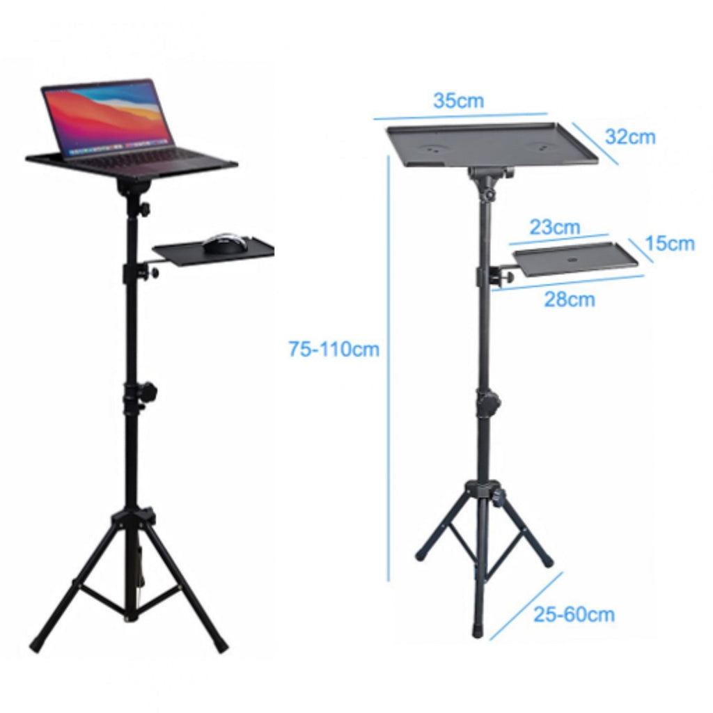 Lightweight Adjustable ( Height & Tilt ) Tripod Laptop Stand with Mouse Shelf