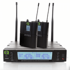 Twin UHF Body Pack Lapel & Headset Wireless Microphones