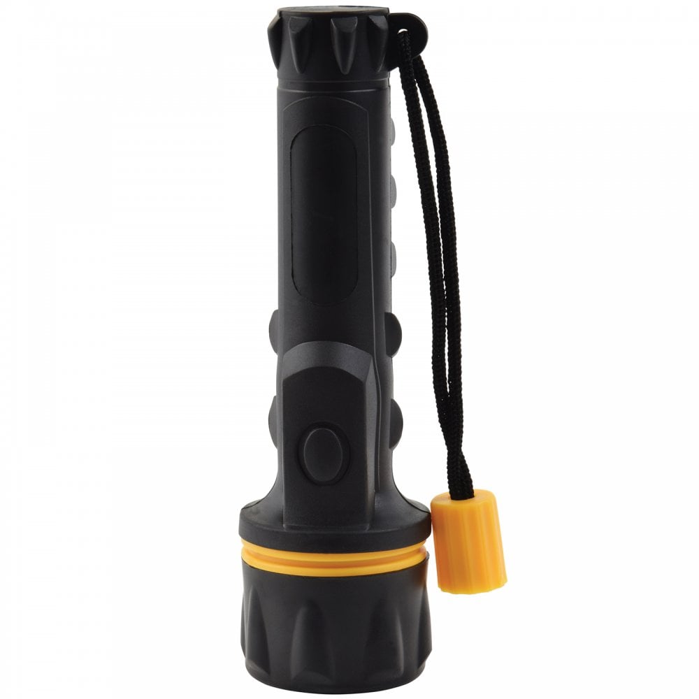 Heavy Duty Rubber Torch Fitted With 3 Wide Angle LED's AA Type