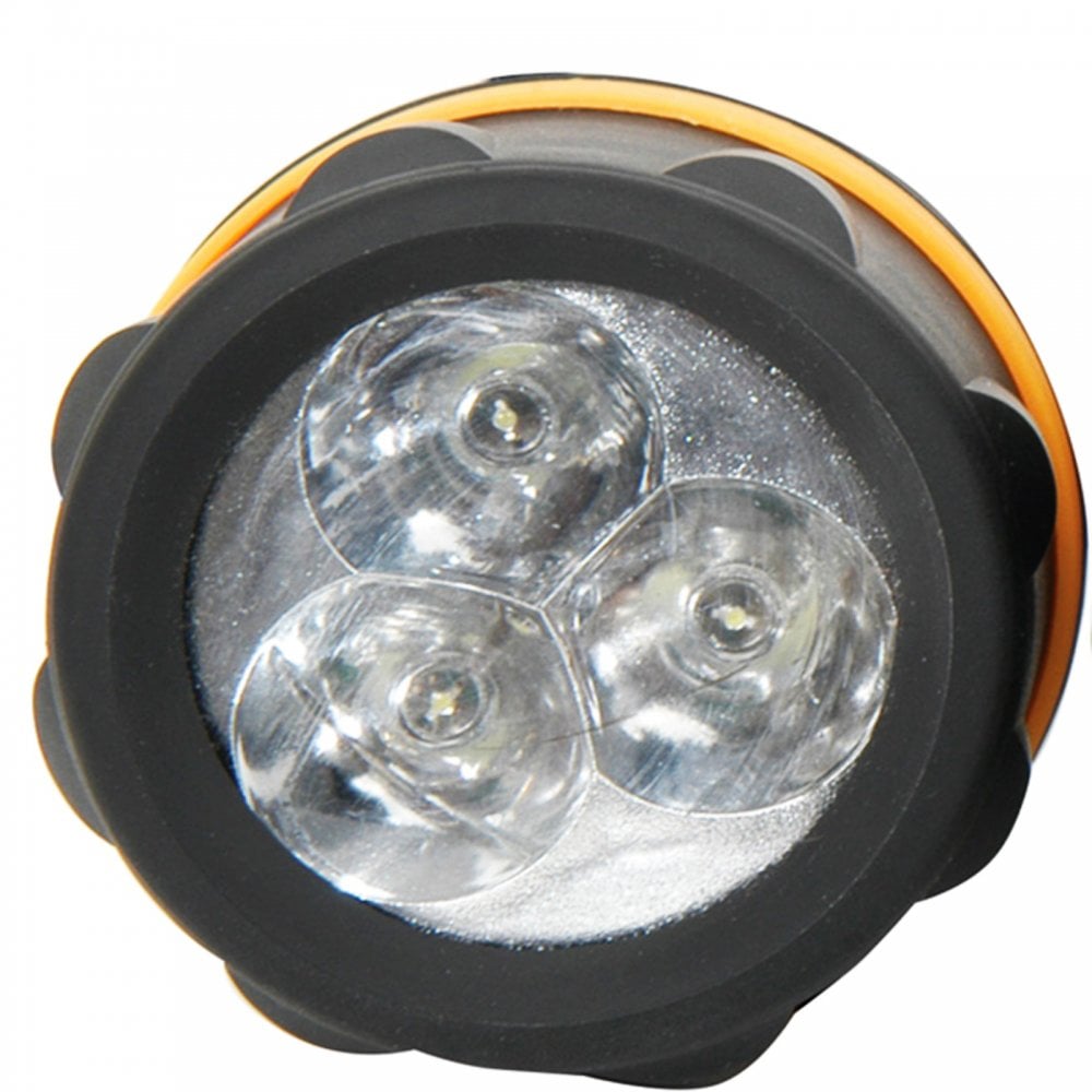 Heavy Duty Rubber Torch Fitted With 3 Wide Angle LED's AA Type
