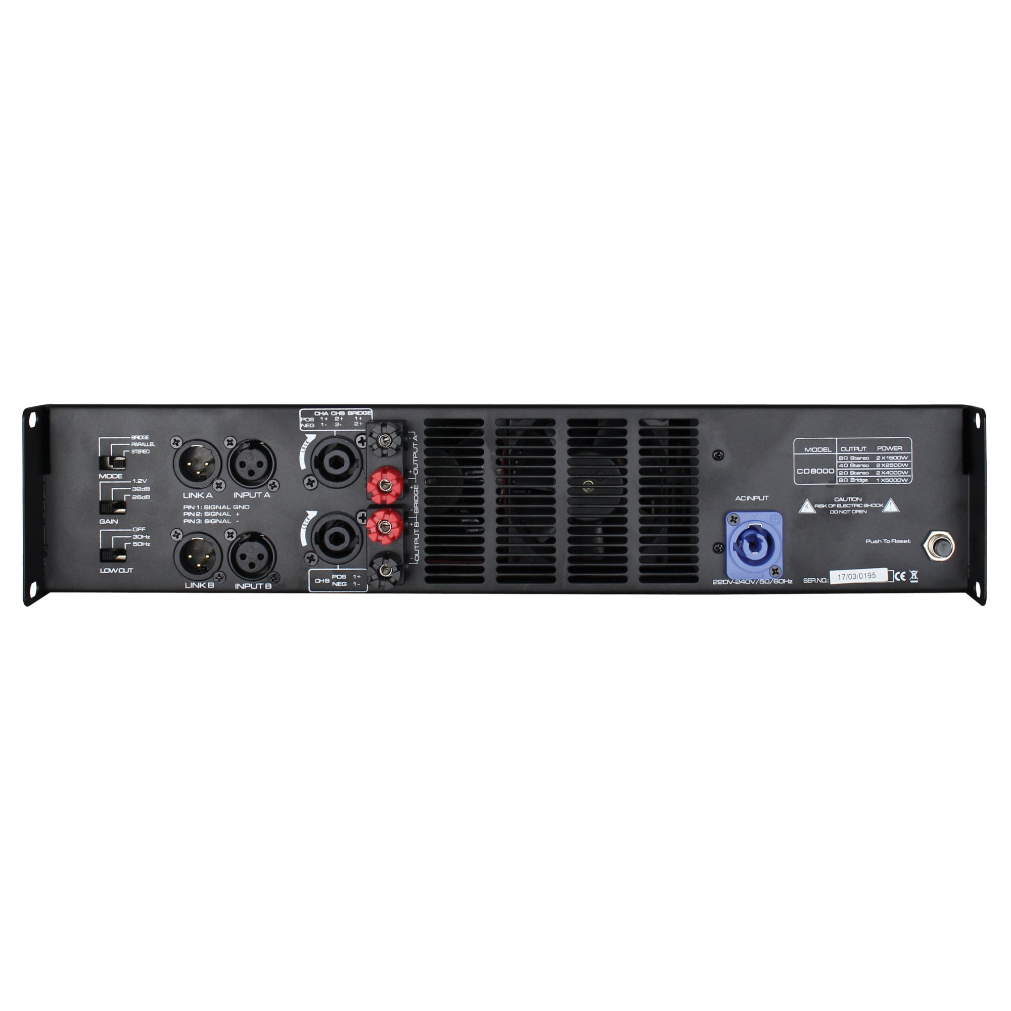 CD8000 2 x 4000Wrms High Output Power Amplifier
