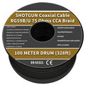 RG59B/U 75 Ohms Shotgun Coaxial Cable - CCA Braid 100M