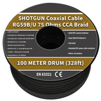 RG59B/U 75 Ohms Shotgun Coaxial Cable - CCA Braid 100M