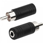 RCA Phono Plug to 3.5mm Mono Jack Socket Adapter